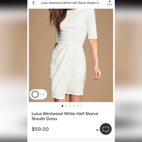 Lulus Westwood White Half Sleeve Sheath Dress - Picture 1 of 1